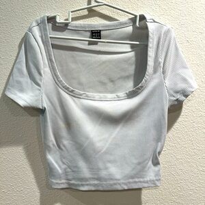 white crop top